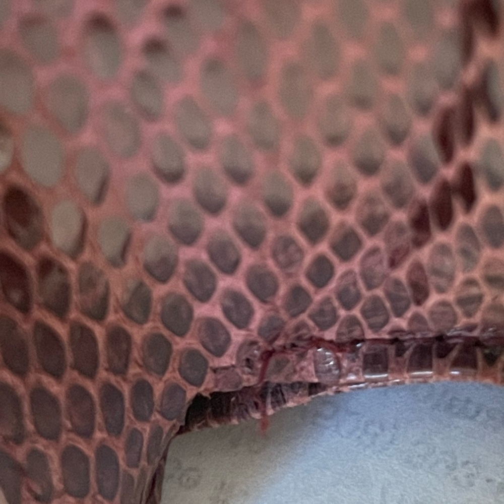 Genuine snakeskin purse, vintage, maroon - Picture 14 of 14